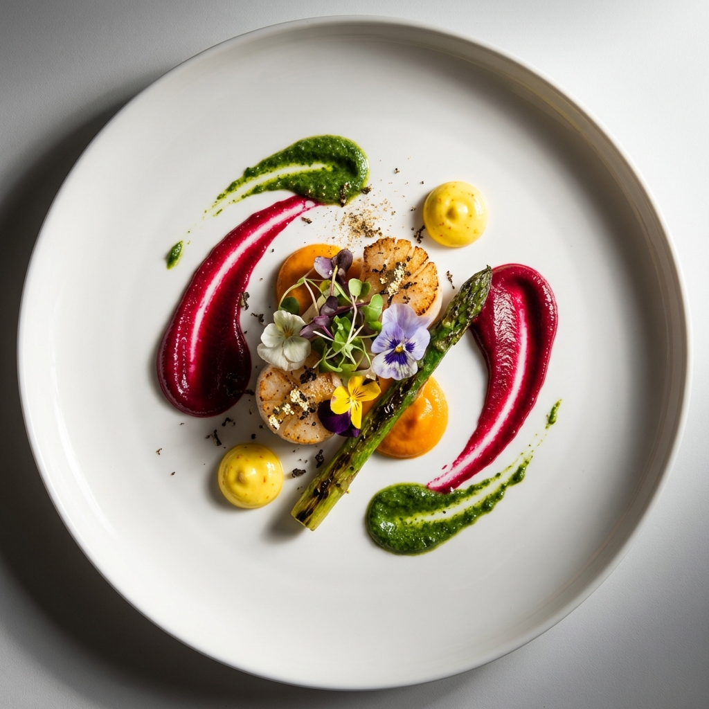 Gourmet dish presentation